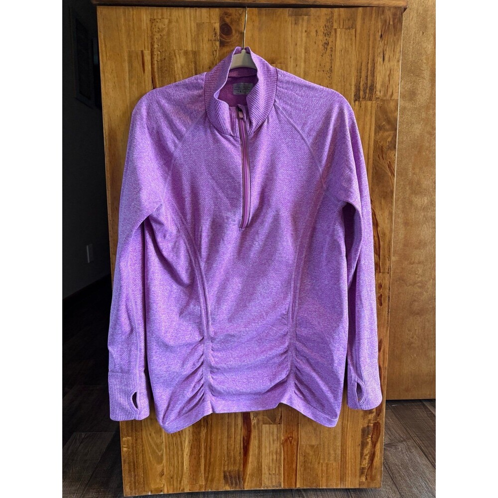 Athleta Fastest Track Seamless 1/4 Zip Sz. XL  Heathered Purple